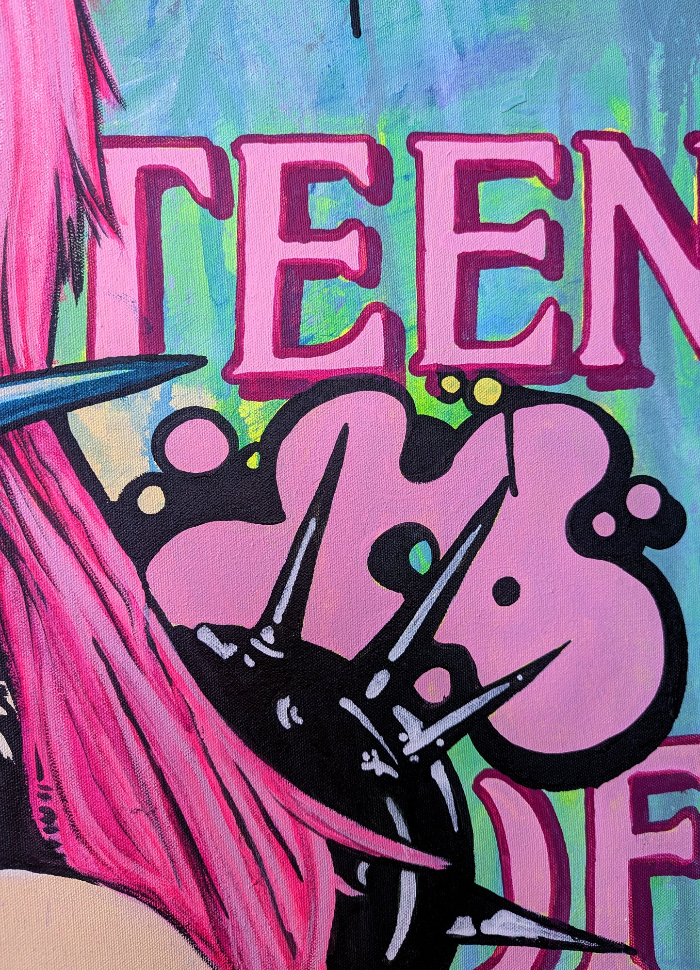 Detroit-based Palm Treat’s 2024 painting perfect for collectors seeking graffiti-inspired modern art.