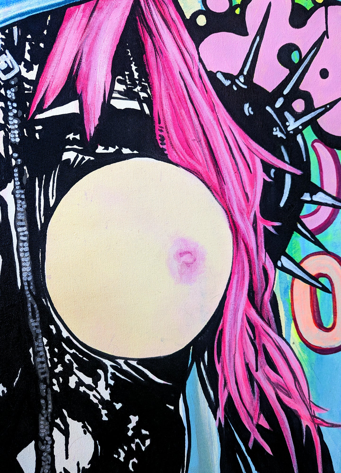 Pop art by Detroit artist Palm Treat, combining street art influences with high-end contemporary aesthetics, 2024.