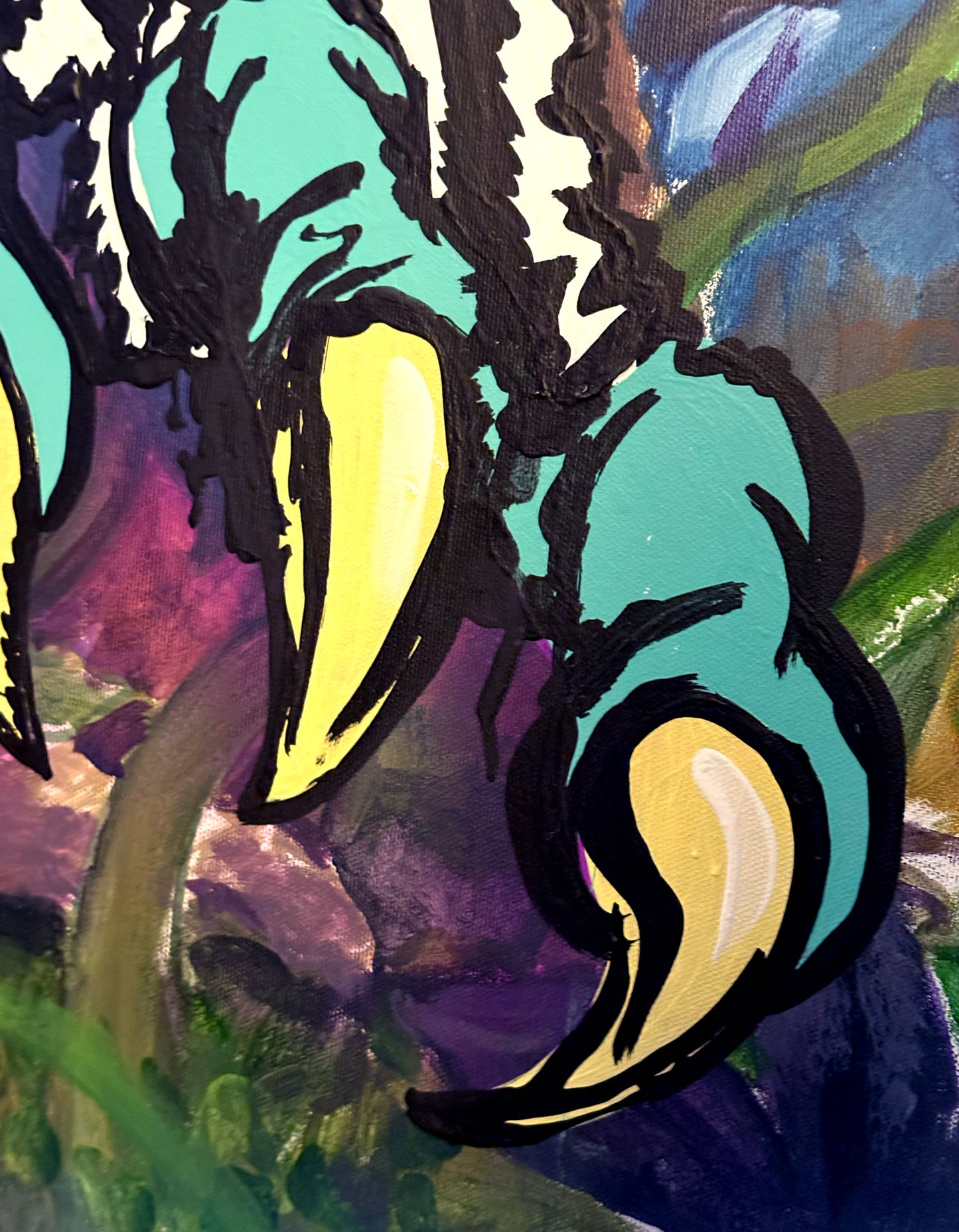 Cartoon Claws Rudely Interrupting a Serious Painting