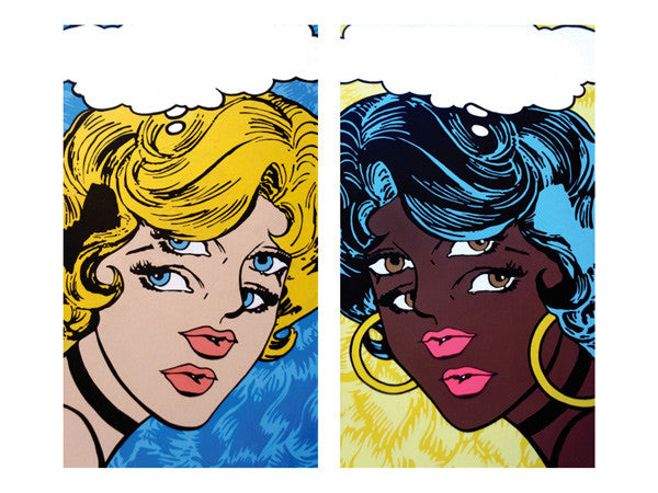 Incredible black girl comic book character with extra eyes. Seeing double with Marie Nolan & the real Jeff Nolan of psychedelic art studio Palm Treat of Philadelphia Detroit Los Angeles Marie Nolan pop art folk aritst outside art vaporwave