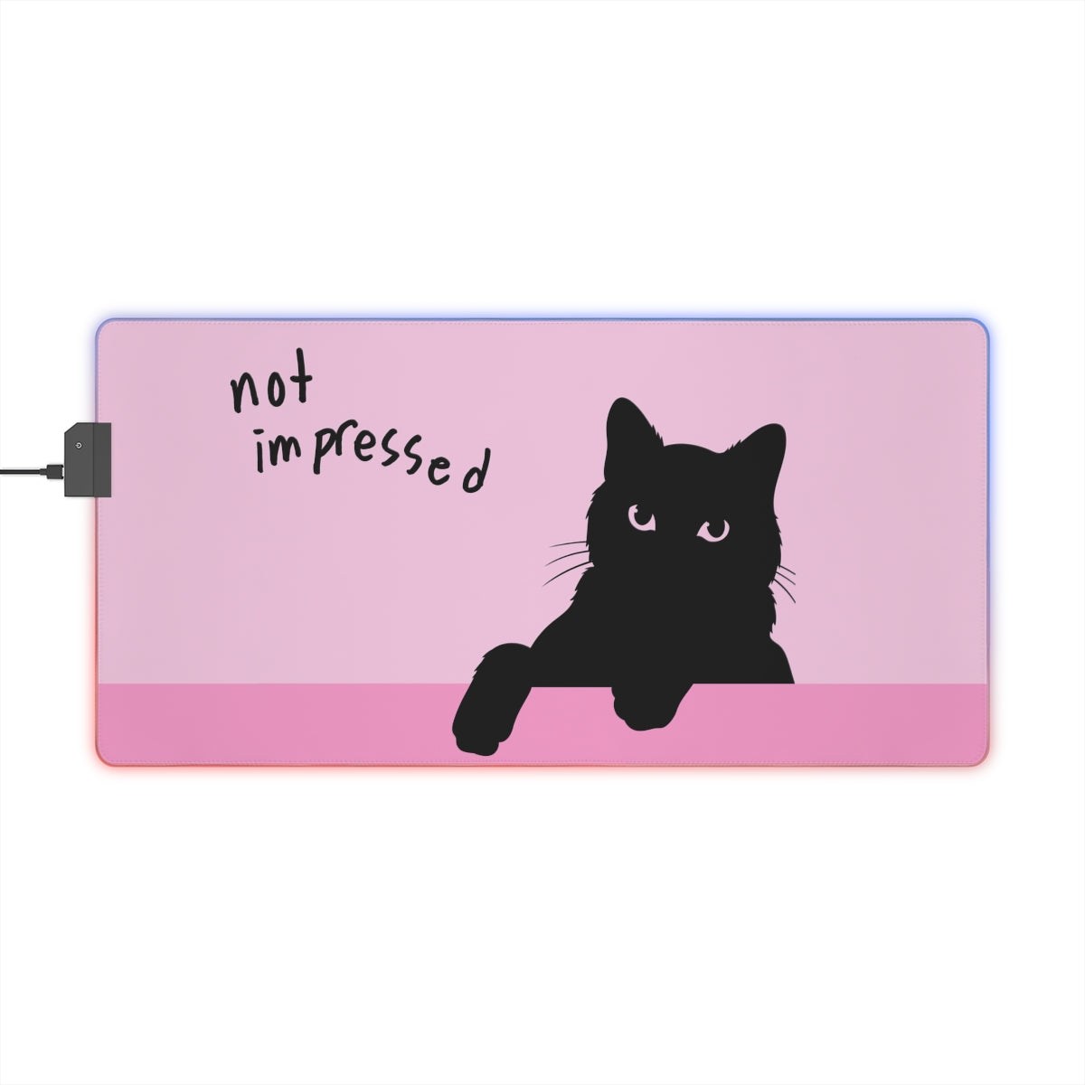 Not Impressed Cat LED Gaming Mouse Pad