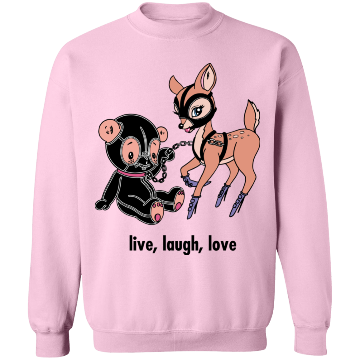Live, Laugh, Love Crewneck Sweatshirt by palm-treat.myshopify.com for sale online now - the latest Vaporwave &amp; Soft Grunge Clothing