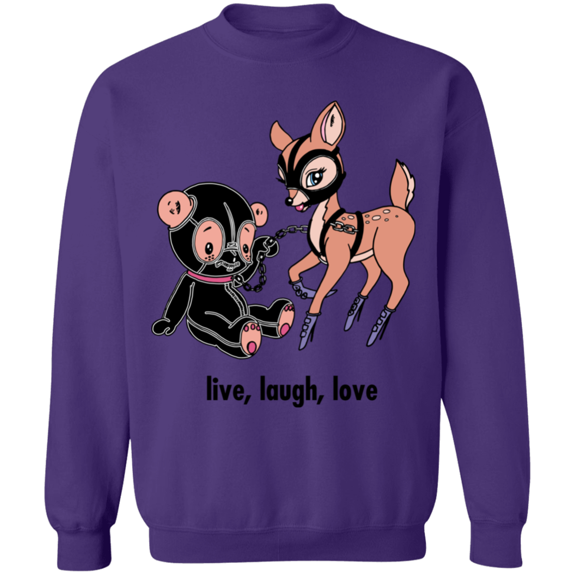 Live, Laugh, Love Crewneck Sweatshirt by palm-treat.myshopify.com for sale online now - the latest Vaporwave &amp; Soft Grunge Clothing