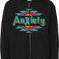 Anxiety Zip-up Front & Back Printed Hoodie