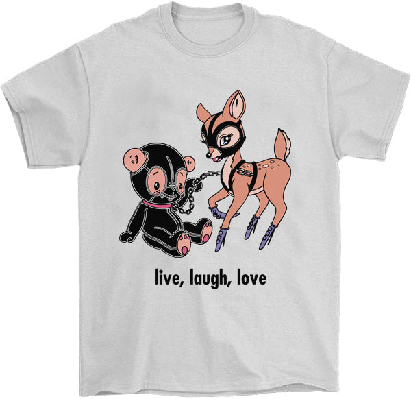 Live, Laugh, Love T-Shirt by palm-treat.myshopify.com for sale online now - the latest Vaporwave &amp; Soft Grunge Clothing