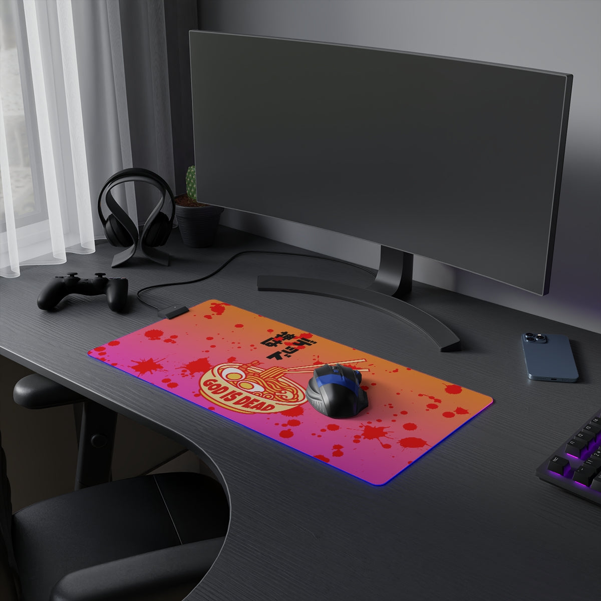 God is Dead LED Gaming Mouse Pad