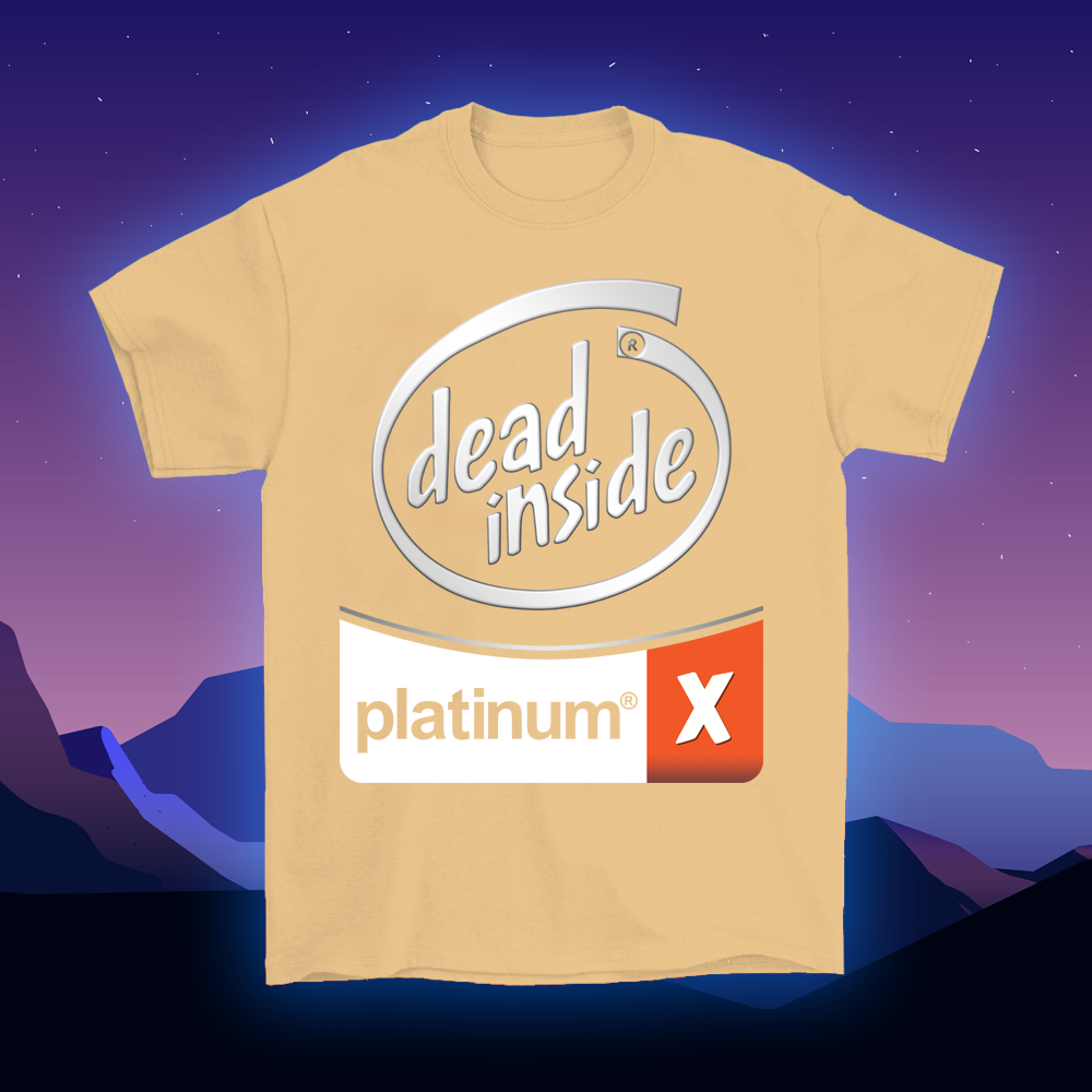 Dead Inside Silver Platinum T-Shirt by palm-treat.myshopify.com for sale online now - the latest Vaporwave &amp; Soft Grunge Clothing