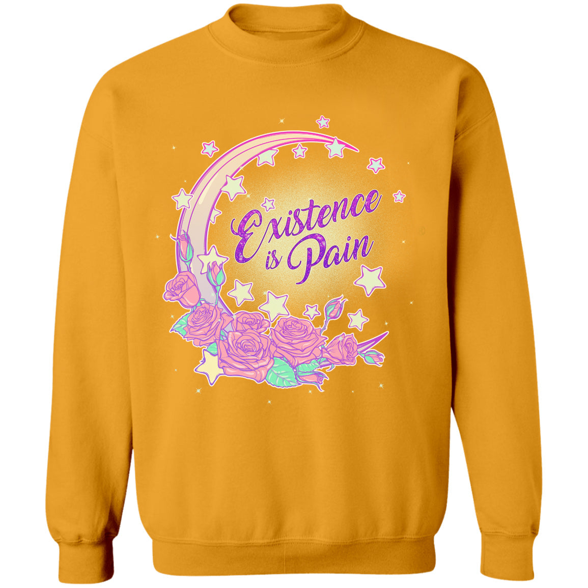 Existence is Pain Crewneck Sweatshirt by palm-treat.myshopify.com for sale online now - the latest Vaporwave &amp; Soft Grunge Clothing